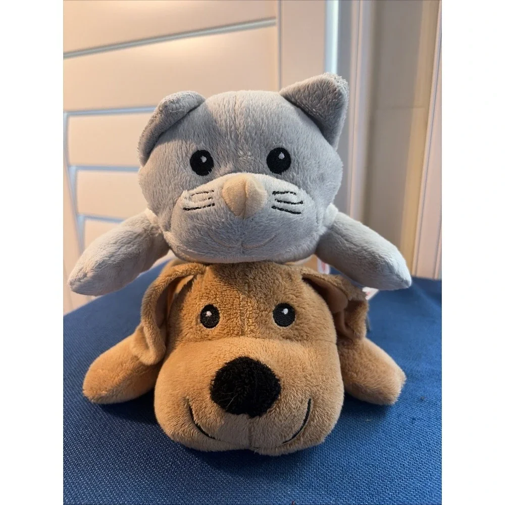 Melissa & Doug Plush Gray Kitten Cat Brown Puppy Dog Lot Of 2 Loveys 9
